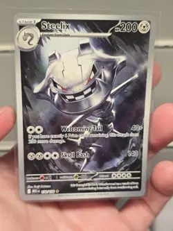 Pokemon TCG Steelix 150/132 ME01 Mega Evolution Holo Illustration Rare 200 HP - Image 1