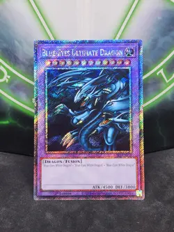 Yugioh Blue-Eyes Ultimate Dragon RA03-EN178 Platinum Secret Rare 1st Edition NM - Image 1