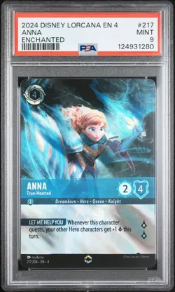 2024 DISNEY LORCANA EN 4-URSULA'S RETURN ENCHANTED ANNA - TRUE-HEARTED PSA 9 - Image 1