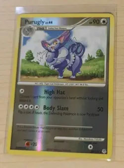 Pokemon TCG Purugly 36/130 Diamond and Pearl Reverse Holo Trading Card LP - Image 1