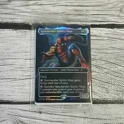 Marvel Legends Battle-Damaged Spectacular Spider-Man Magic The Gathering Card - Image 1
