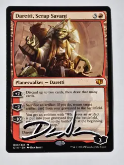 DARETTI, SCRAP SAVANT Dan Scott ARTIST SHADOW SIGNED MTG Magic non-foil Auto - Image 1