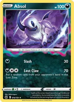 Pokemon - Absol (076/159) [Sword & Shield: Crown Zenith] Reverse Holofoil - Image 1