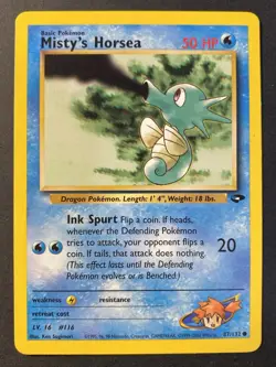 Misty's Horsea 87/132 Gym Challenge Common - Pokemon Card Near Mint - Image 1