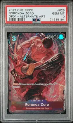 2022 One Piece Roronoa Zoro OP01 Alternate Art #025 PSA 10 - Image 1