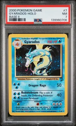 2000 POKEMON BASE SET 2 #7 GYARADOS-HOLO PSA 7 - Image 1