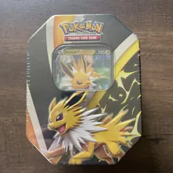 Pokemon TCG JolteonV Eevee Evolutions Tin Factory Sealed 820650809057 - Image 1