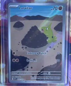 Pokemon Co. Larvitar 203/197 SV03 Obsidian Flames Illustration Rare Holo EN - Image 1