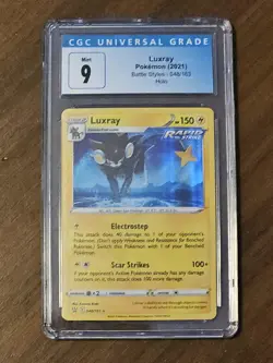 POKEMON CGC 9 MINT SLABLuxray 048/163 Sword & Shield Battle Styles Holo - Image 1