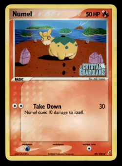 Numel 59/100 Common Crystal Guardians Pokemon Reverse Holo Lightly Played - Image 1