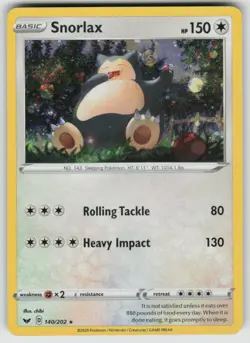 Snorlax (Cosmos Holo) 140/202 Holo Promo Blister Exclusives Pokemon Holo MP - Image 1