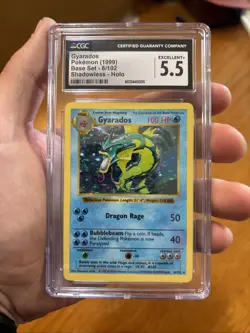Pokemon English Gyarados 6/102 1999 Base Set Rare Shadowless CGC 5.5 - Image 1