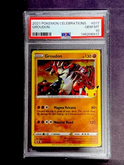 2021 POKEMON CELEBRATIONS #017 GROUDON PSA 10 GEM MINT - Image 1
