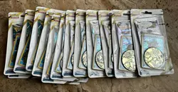 Lot Of 13 Pokemon TCG Blister Pack Sword Shield Silver Tempest Basculin Coin - Image 1