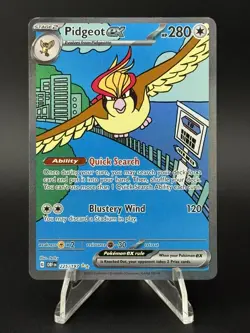 PIDGEOT EX 2023 POKEMON OBSIDIAN FLAMES #225/197 SPECIAL ILLUSTRATION RARE Q7107 - Image 1