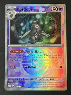 Pokemon Dusclops 036/131 SV: Prismatic Evolutions Master Ball Holo 90 HP - Image 1