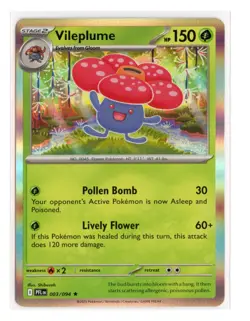 Vileplume 003/094 Rare Holo ME02: Phantasmal Flames Pokemon NM - Image 1