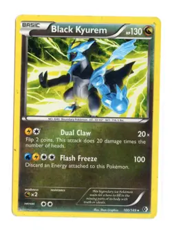 Black Kyurem (BW Boundaries Crossed) 100/149 Holo Rare Pokemon HP Damaged - Image 1
