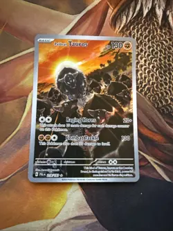 Pokemon Paldean Tauros Illustration Rare 130 HP SV02 Paldea Evolved 218/193 - Image 1