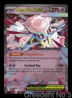Mega Diancie ex 041/094 Double Rare Phantasmal Flames Pokemon Near Mint - Image 1