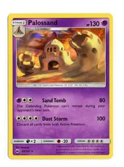 Palossand 62/147 Holo Rare Holo SM - Burning Shadows Pokemon NM - Image 1