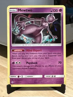POKEMON MEWTWO 75/214 CRACKED ICE HOLO RARE UNBROKEN BONDS THEME DECK NM/LP+ - Image 1
