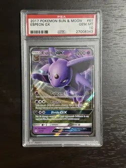 Pokemon Espeon GX 61/149 Sun & Moon Base Ultra Rare, 2017 PSA 10 Gem Mint - Image 1