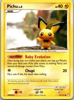Pichu 93/123 Common Mysterious Treasures Pokemon Yuka Morii - Image 1