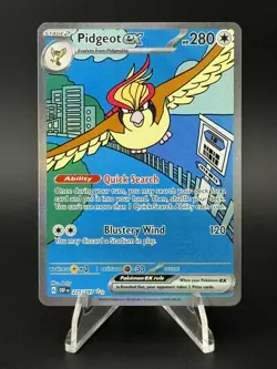 PIDGEOT EX 2023 POKEMON OBSIDIAN FLAMES #225/197 SPECIAL ILLUSTRATION RARE Q7107 - Image 1