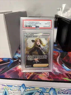 Cynthia's Ambition Pokemon Sword & Shield Brilliant Stars 169/172 PSA 10 Full Ar - Image 1