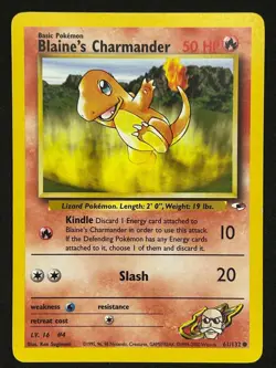 Pokemon TCG Blaine's Charmander 61/132 Gym Heroes ⭐ NM ⭐ - Image 1
