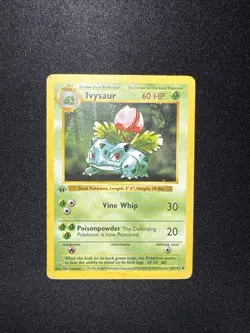 1999 Pokemon Base Set Ivysaur Shadowless 1st Edition 30/102 English HP - Image 1