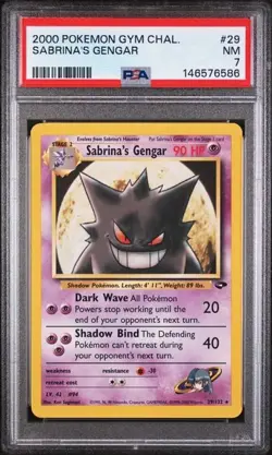 Sabrina's Gengar Pokemon Gym Challenge 29/132 PSA 7 - Image 1