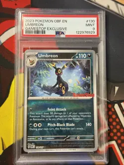 Pokemon Umbreon GameStop Exclusive 130/197 Reverse Holo PSA 9 Mint - Image 1