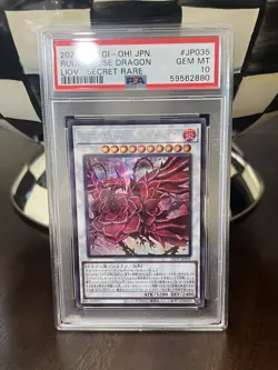PSA 10 GEM MINT Ruddy Rose Dragon Yu-Gi-Oh! LIOV-JP035 Secret Rare Japanese - Image 1