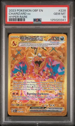 2023 POKEMON OBSIDIAN FLAMES HYPER RARE #228 CHARIZARD EX PSA 10 - Image 1