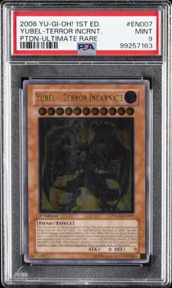 2008 YU-GI-OH! PTDN-PHANTOM DARKNESS #EN007 YUBEL-TERROR INCARNATE PSA 9 - Image 1
