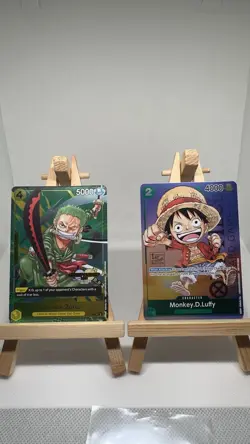 One Piece TCG Promo Lot Luffy P-037 1st Anniversary + Zoro P-042 Championship - Image 1