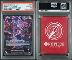 🎆 2025 One Piece EN 2nd Anniversary Set #061 Monkey D Luffy PSA 10 GEM MINT - Image 2