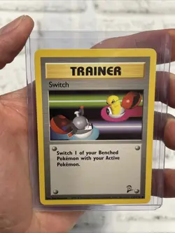 Pokemon Trainer Card Switch 123/130 Base Set 2 Regular NM Common Pokemon TCG Vtg - Image 1