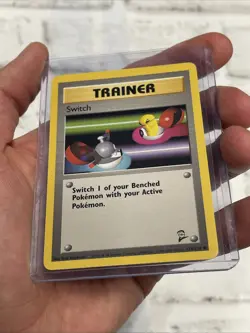 Pokemon Trainer Card Switch 123/130 Base Set 2 Regular NM Common Pokemon TCG Vtg - Image 2