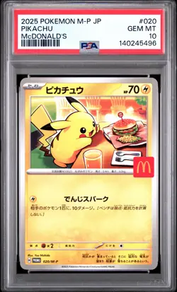 2025 POKEMON JAPANESE M-P PROMO MCDONALD'S #020 PIKACHU PSA 10 - Image 1