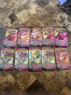 LOT OF 10 Pokemon TCG Fusion Strike Booster Pack 820650809163 - Image 1