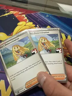 *PLAYED BY A PLAYER* 2x Lillie's Determination 119 Pokemon Stamp Prize Pack Holo - Image 2