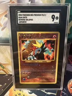 Entei 244 SGC 9 MINT Neo Premium File 2 Promo Reverse HoloFoil Japanese Pokemon - Image 1