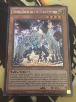 Yugioh: Indiora Doom Volt the Cubic Emperor MVP1-ENS38 Secret Rare 1st Ed NM - Image 1