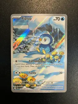 Pokemon Piplup 2025 Paldean Fates Shiny Vault Holo Rare Card 098/094 - Image 1