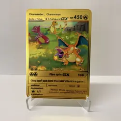 Pokemon EVOLUTION & Charizard GX HP450 Gold Metal Card-Collectible Gift Display - Image 2