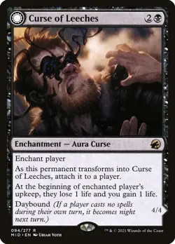CURSE OF LEECHES Magic Cards NMM Innistrad Midnight Hunt RARE - Image 1