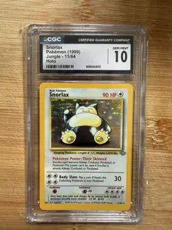 Snorlax Holo Jungle Edition 11/64 Unlimited CGC 10 Gem Mint Pokemon Card - Image 1